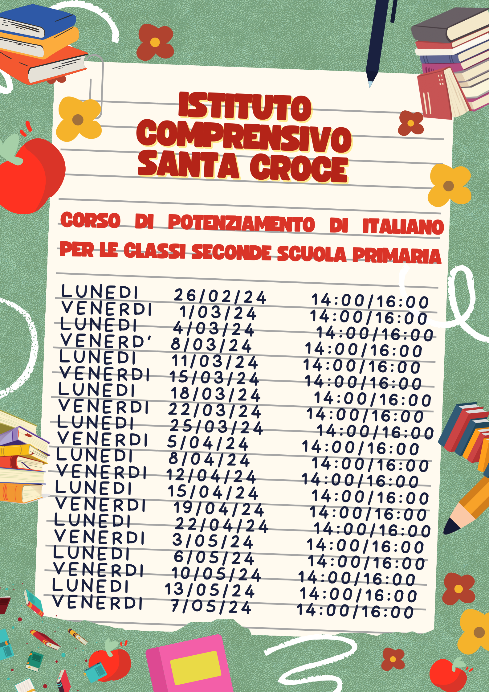 Progetto PTOF: Corso di potenziamento di italiano per le classi seconde della scuola primaria